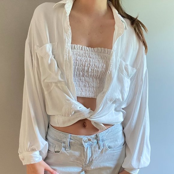 White Flowy Overshirt - Picture 2 of 3